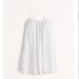 Abercrombie white ruffle trapeze dress